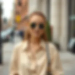 Stylish beige shirt outfit for spring