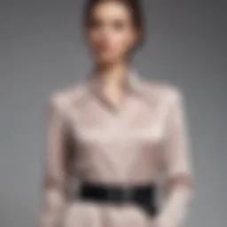 Elegant belted blouse showcasing modern fashion trends