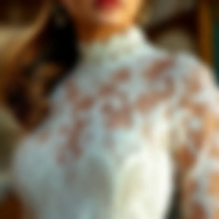 Elegant lace dress showcasing intricate detailing