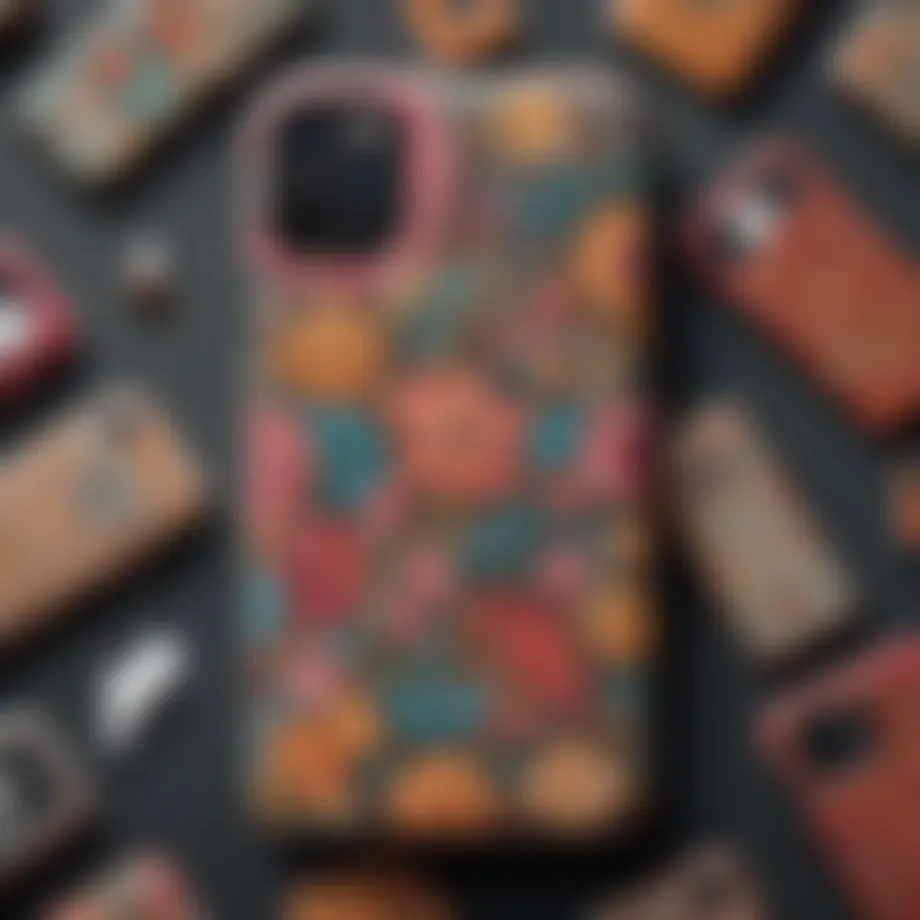 Stylish patterned phone cases showcasing modern design