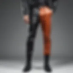A stylish pair of leather trousers showcasing contemporary fashion trends.