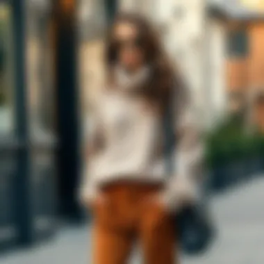 Cozy Layered Style with Oversized Sweater Layered outfit with corduroy trousers and oversized sweater