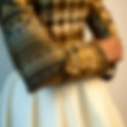 Elegant arm covering showcasing intricate patterns
