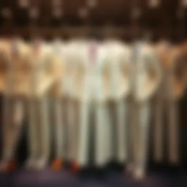Artistic Display of Cream Suit Styles Different styles of cream suits arranged artistically