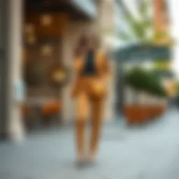 Stylish outfit featuring stretchy tapered pants