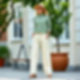 Elegant summer outfit featuring linen trousers