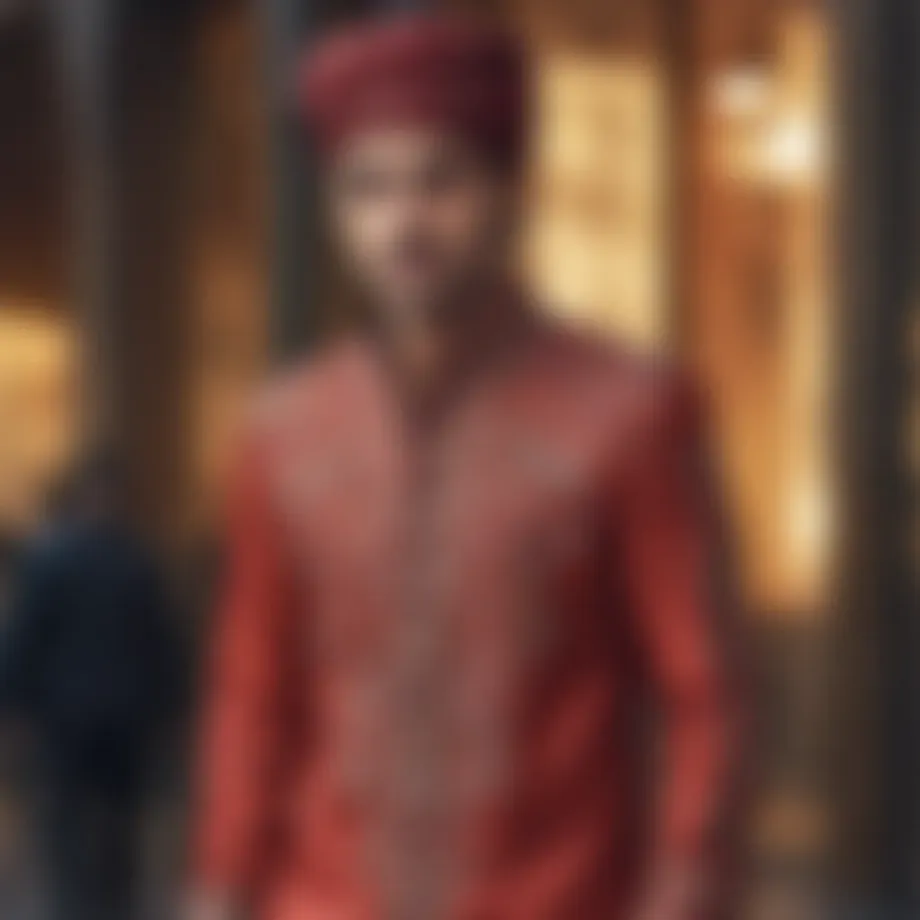 A modern interpretation of traditional shalvar showcasing unique designs.
