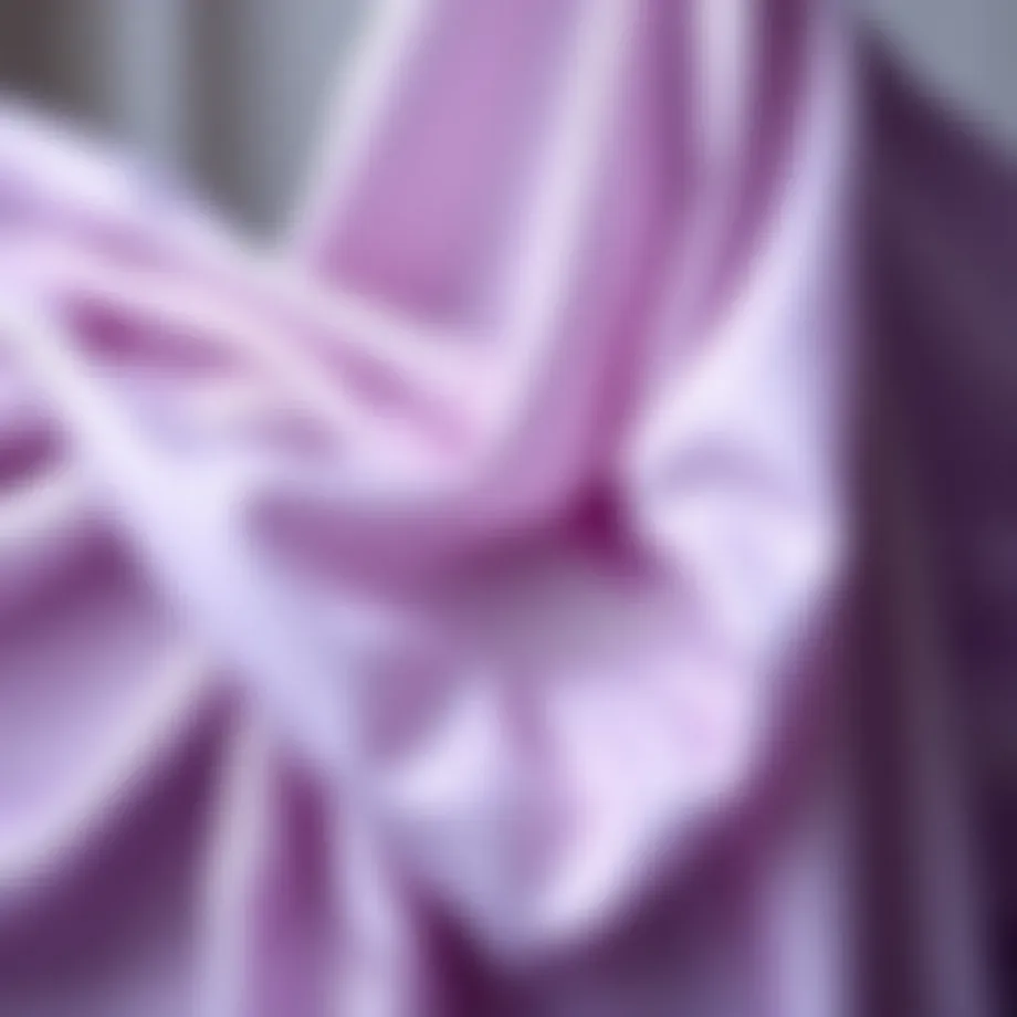 Soft lilac fabric draped elegantly