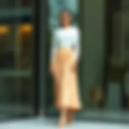 Elegant pleated skirt set showcasing versatility