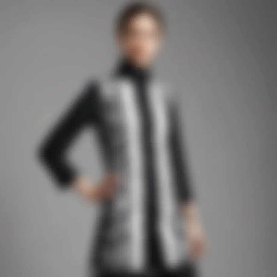 Elegant black and white tunic ensemble reflecting modern modest fashion.