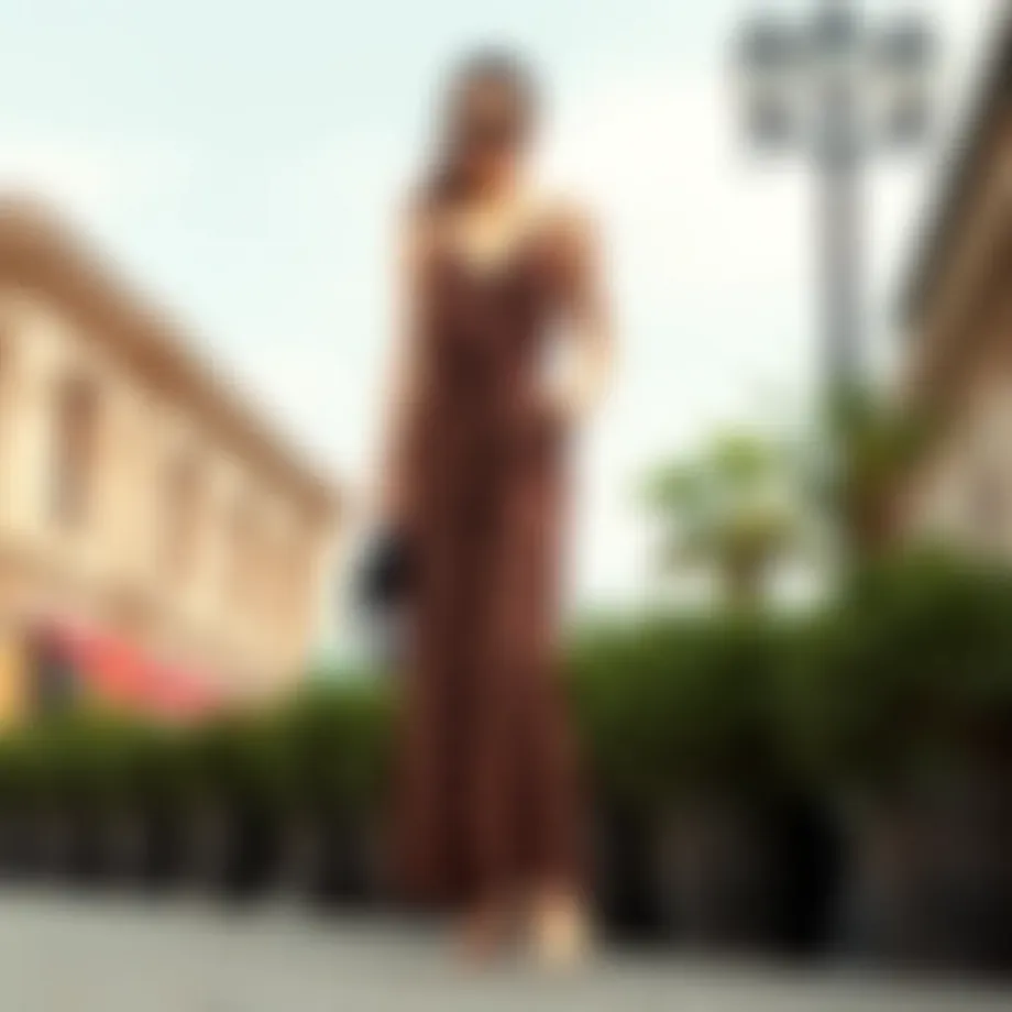 Elegant skirted jumpsuit styled with accessories