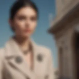 Elegant stone coat styled with accessories