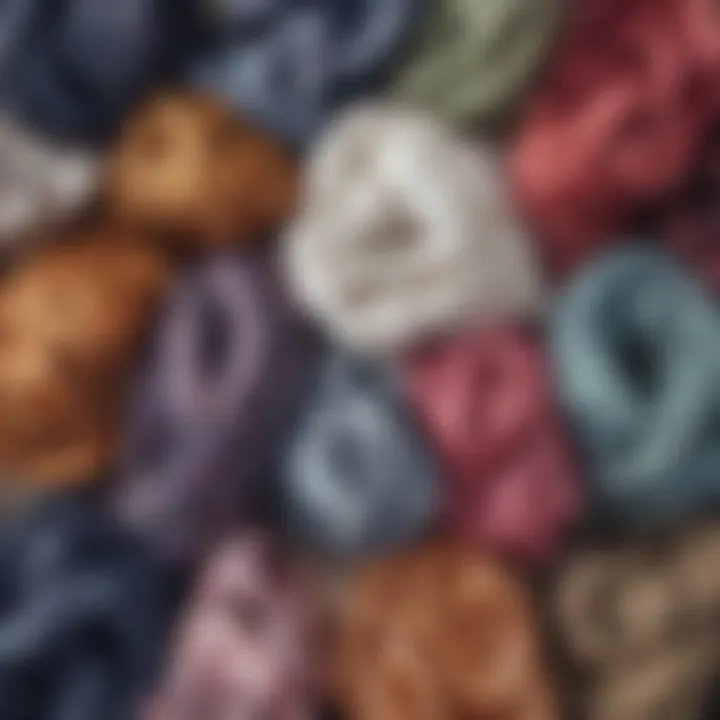 A collection of various stylish headscarves draped elegantly.