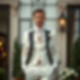 Elegant wedding outfit showcasing a tailored suit